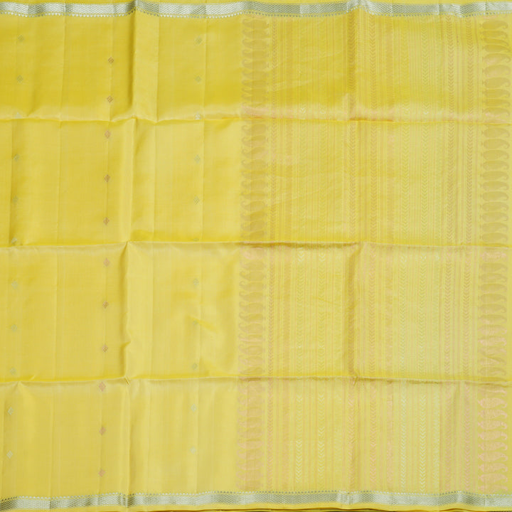 Hayagrivas Handloom Lemon Yellow Soft Silk Saree KBE656G4-2