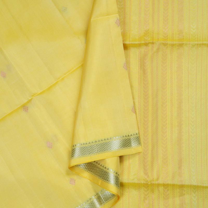 Hayagrivas Handloom Lemon Yellow Soft Silk Saree KBE656G4-2