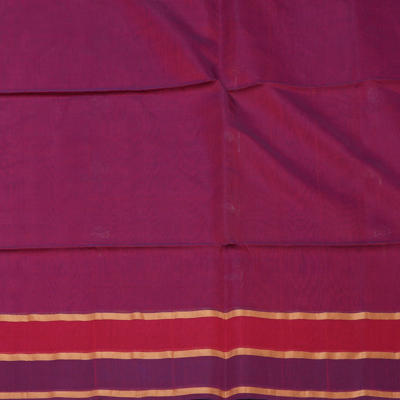 Hayagrivas Red Pure Kora Silk Cotton Saree with Purple & Deep Pink Border KBE657G3-25