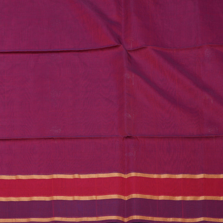 Hayagrivas Red Pure Kora Silk Cotton Saree with Purple & Deep Pink Border KBE657G3-25