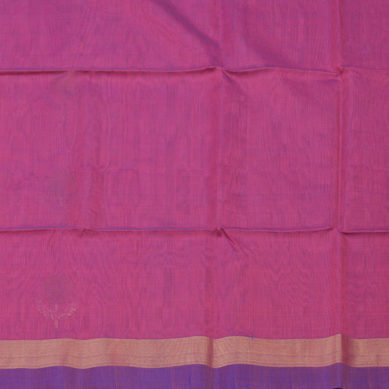 Hayagrivas Pure Kora Silk Cotton Saree in Peach Pink with Magenta KBE657G3-41