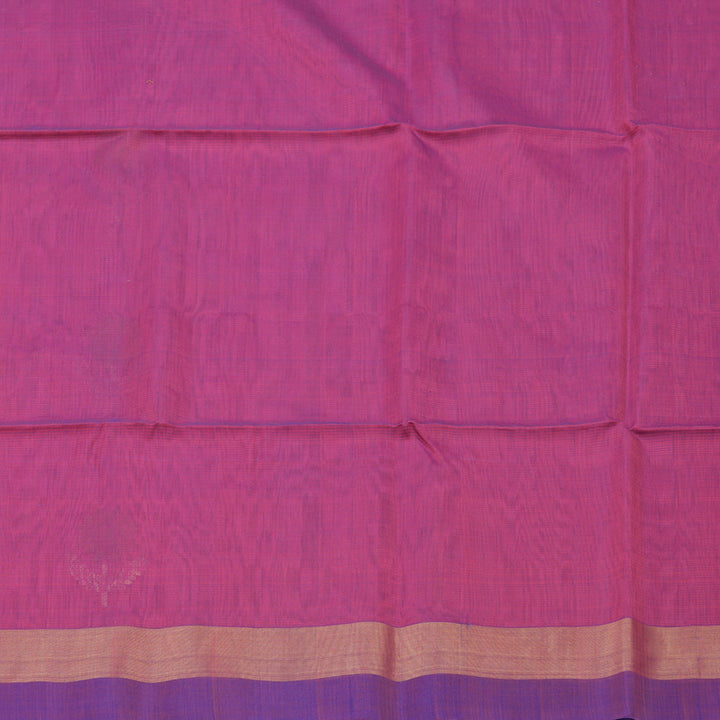 Hayagrivas Pure Kora Silk Cotton Saree in Peach Pink with Magenta KBE657G3-41