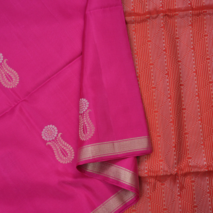 Hayagrivas Magenta Pure Soft Silk Saree KBE658G3-1