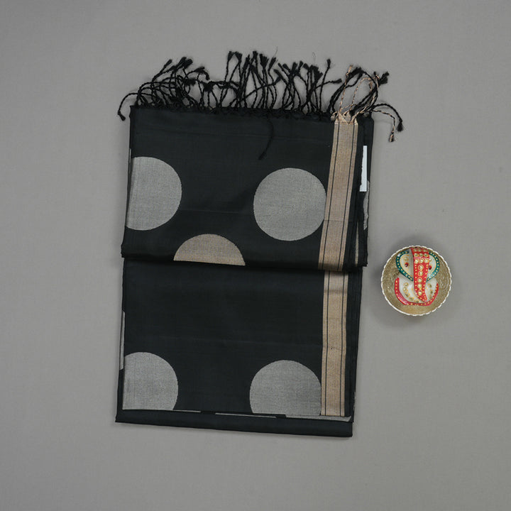 Hayagrivas Handloom Black Soft Silk Saree KBE659G5-1