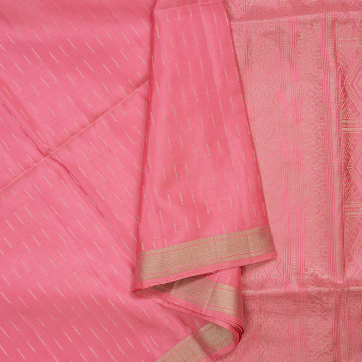 Hayagrivas Handloom Rose Pink Soft Silk Saree KBE659G7-1