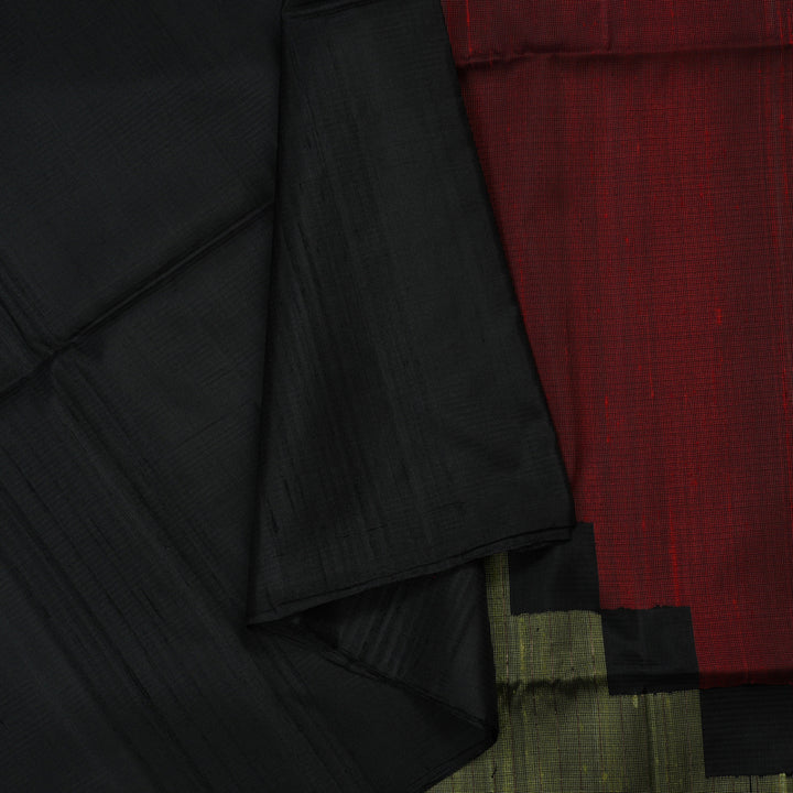 Hayagrivas Handloom Black Pure Soft Silk Saree KBE660G6-1