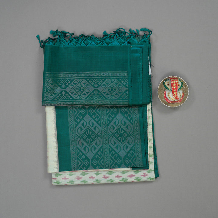 Hayagrivas Pista Green Pure Ikkat Soft Silk Saree KBE662G12-1