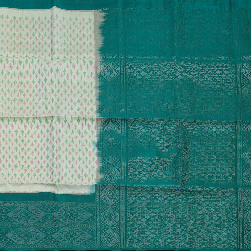 Hayagrivas Pista Green Pure Ikkat Soft Silk Saree KBE662G12-1