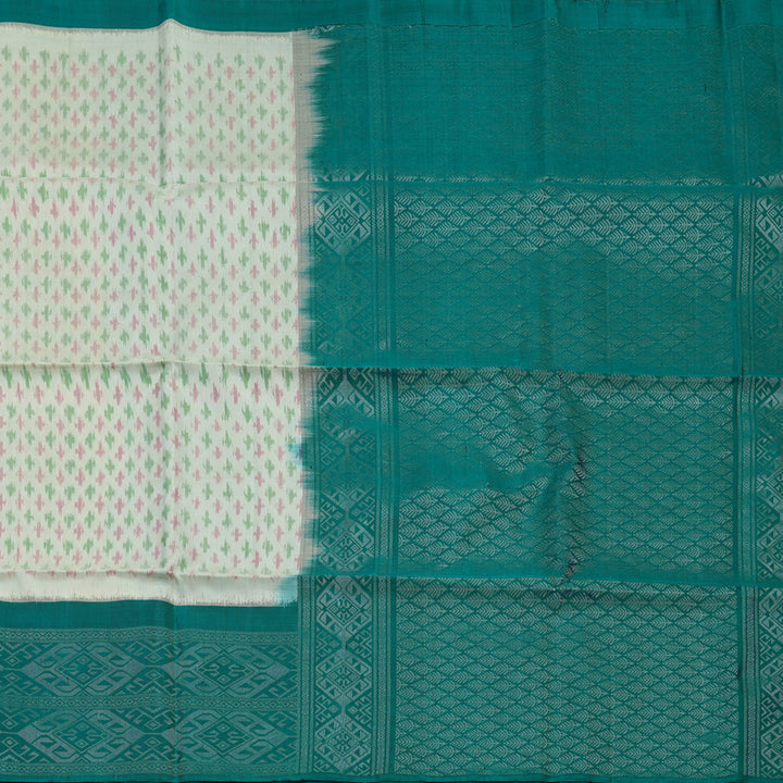 Hayagrivas Pista Green Pure Ikkat Soft Silk Saree KBE662G12-1