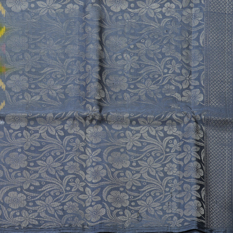Hayagrivas Handloom Pure Soft Silk Saree in Olive Green with Bluish Grey KBE662G12-3