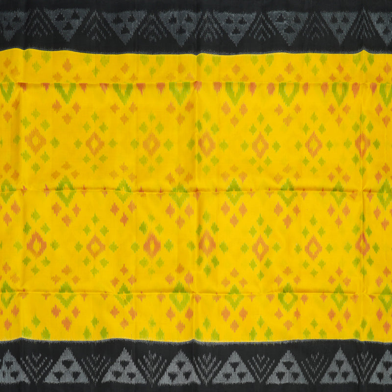 Hayagrivas Yellow Pure Ikkat Soft Silk Saree KBE662G13-2