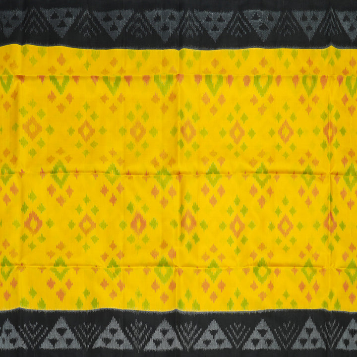 Hayagrivas Yellow Pure Ikkat Soft Silk Saree KBE662G13-2