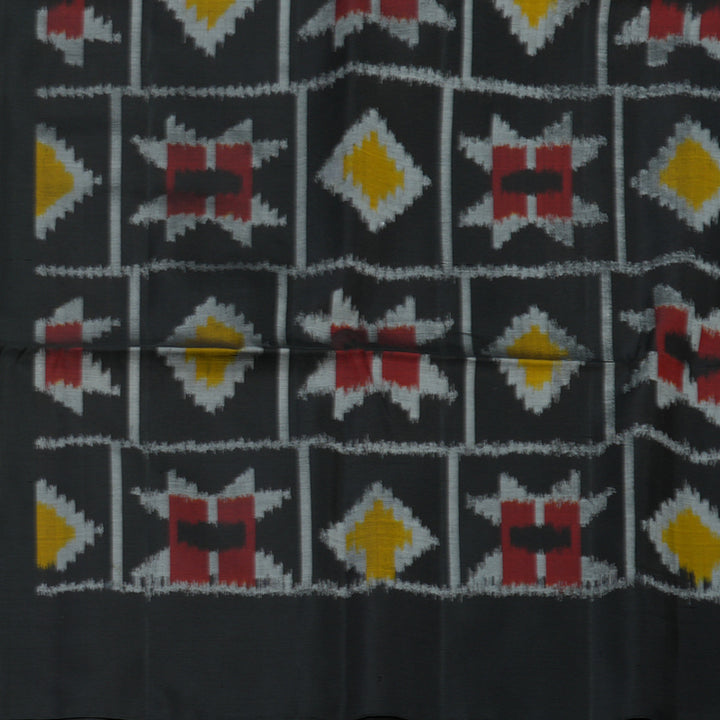 Hayagrivas Yellow Pure Ikkat Soft Silk Saree KBE662G13-2