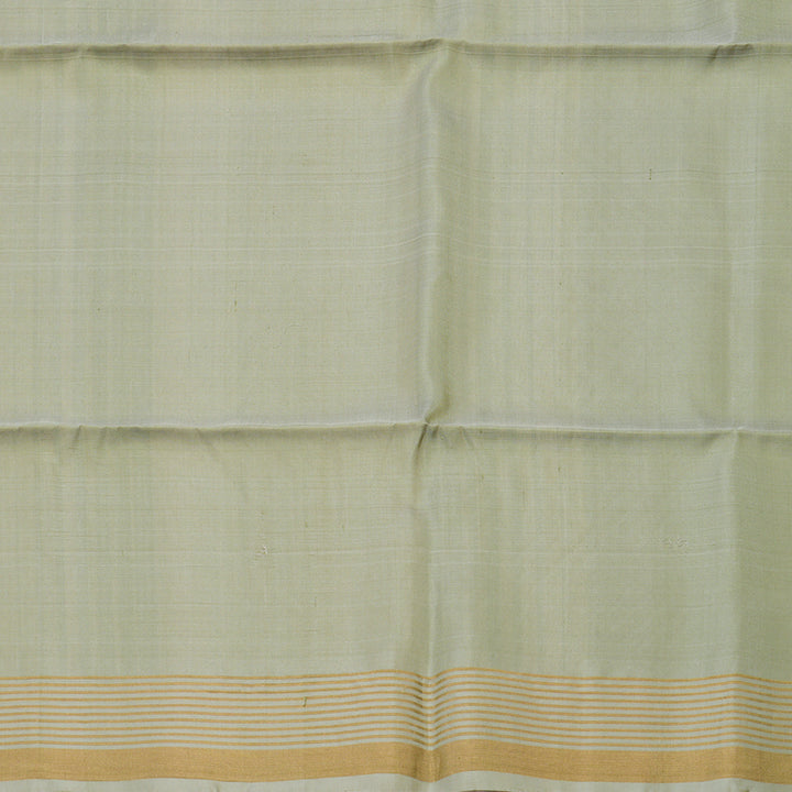 Hayagrivas Cream & Mild Green Pure Soft Silk Saree KBE662G5-2