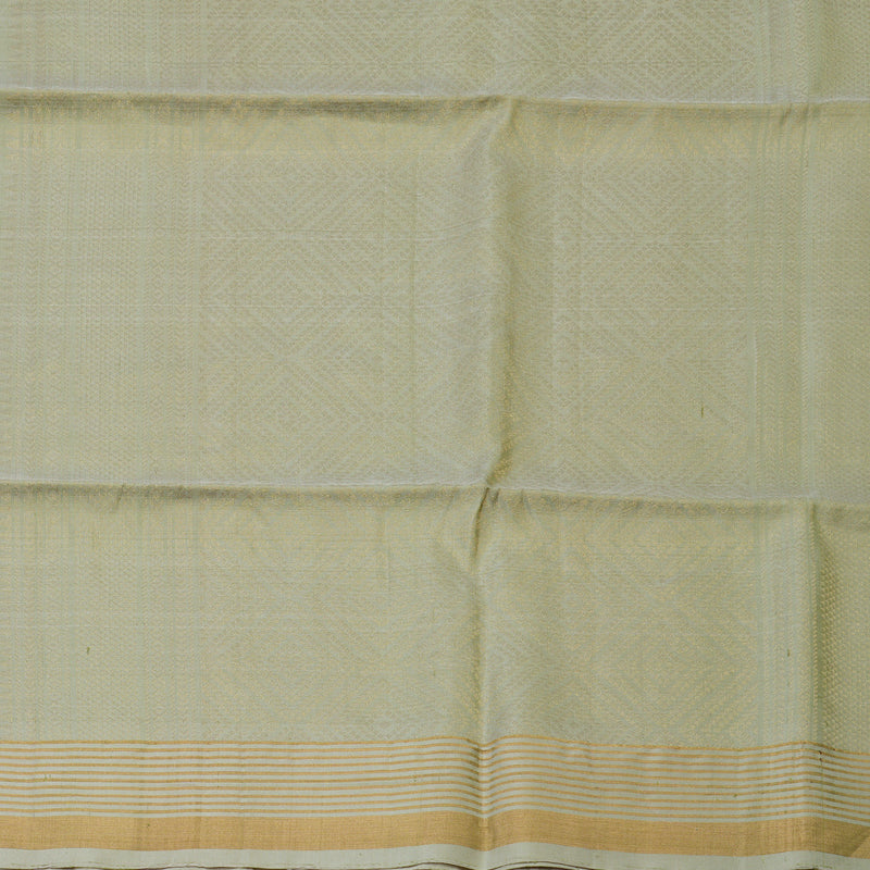 Hayagrivas Cream & Mild Green Pure Soft Silk Saree KBE662G5-2