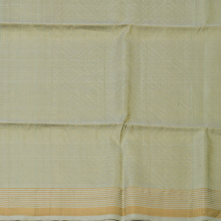 Hayagrivas Cream & Mild Green Pure Soft Silk Saree KBE662G5-2