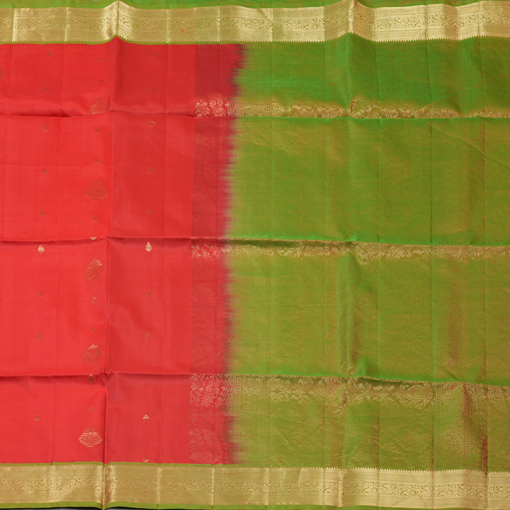 Hayagrivas Red Pure Soft Silk Saree KBE662G7-5
