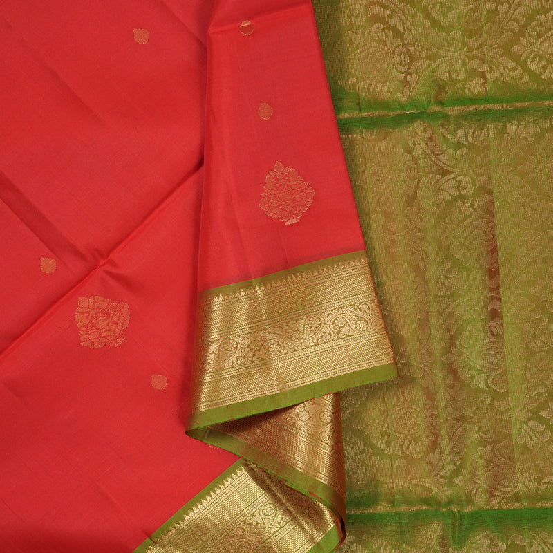 Hayagrivas Red Pure Soft Silk Saree KBE662G7-5