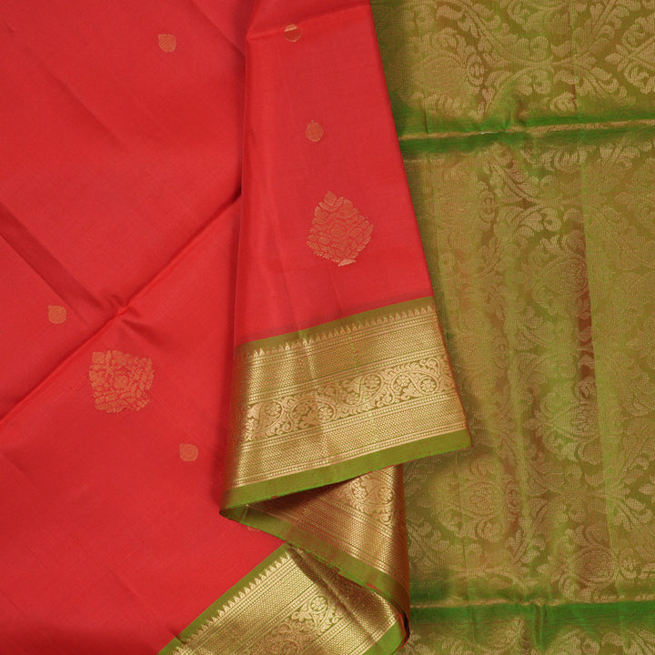 Hayagrivas Red Pure Soft Silk Saree KBE662G7-5