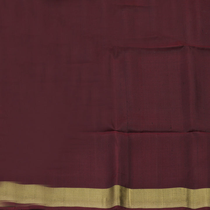 Hayagrivas Handloom Rama Blue Soft Silk Saree with Wine Brown Border KBE663G2-20