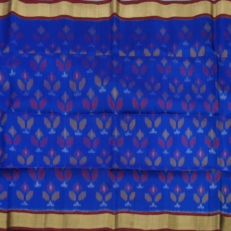 Hayagrivas Handloom Purplish-Blue Soft Silk Saree with Wine Brown Border KBE663G2-24