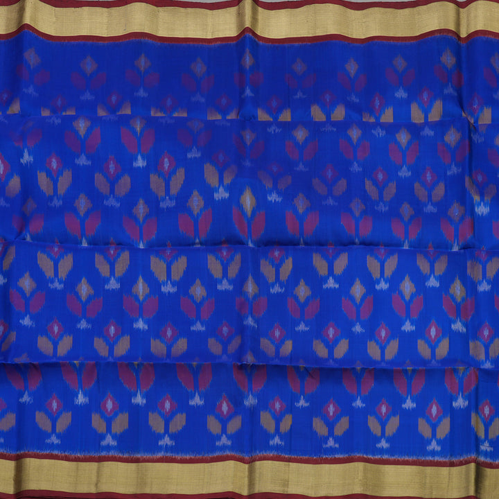 Hayagrivas Handloom Purplish-Blue Soft Silk Saree with Wine Brown Border KBE663G2-24