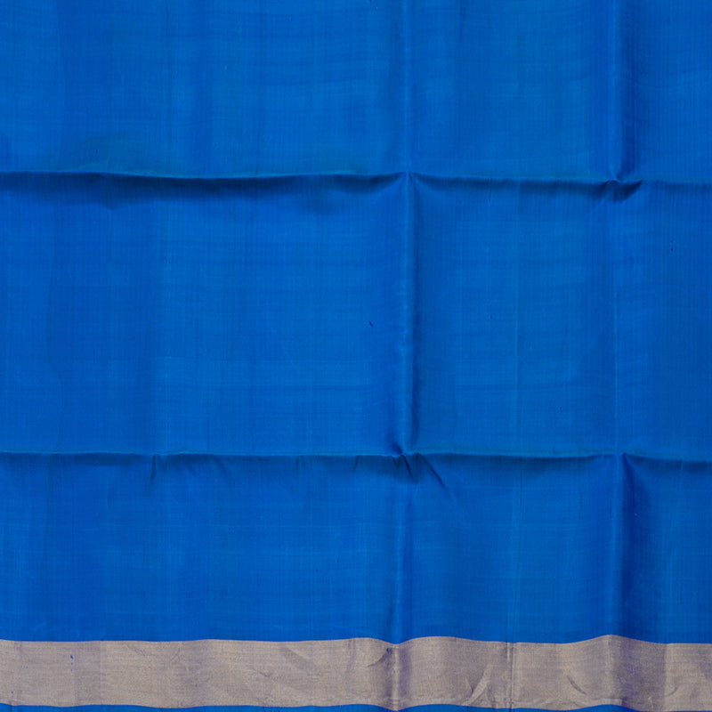 Hayagrivas Handloom Orange Pure Ikkat Soft Silk Saree with Blue Border KBE663G2-30