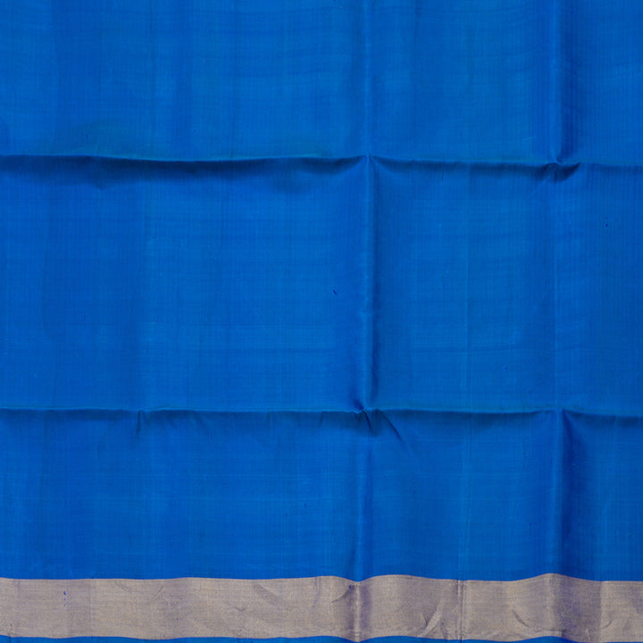Hayagrivas Handloom Orange Pure Ikkat Soft Silk Saree with Blue Border KBE663G2-30