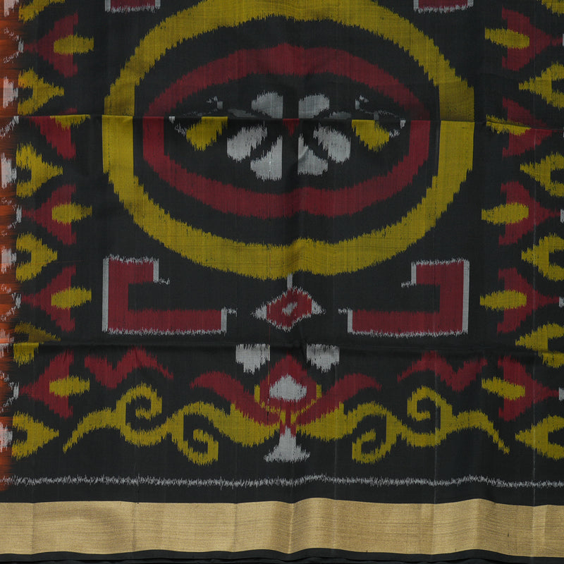 Hayagrivas Handloom Pink Pure Ikkat Soft Silk Saree with Black Border KBE663G2-41