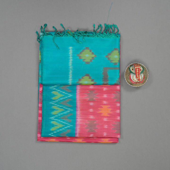 Hayagrivas Pink Pure Ikkat Soft Silk Saree KBE663G3-3