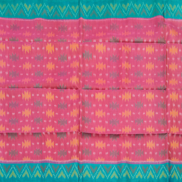 Hayagrivas Pink Pure Ikkat Soft Silk Saree KBE663G3-3
