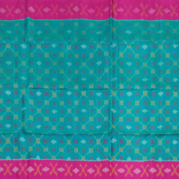 Hayagrivas Handloom Sea Green Soft Silk Saree with Magenta Border KBE663G3-8