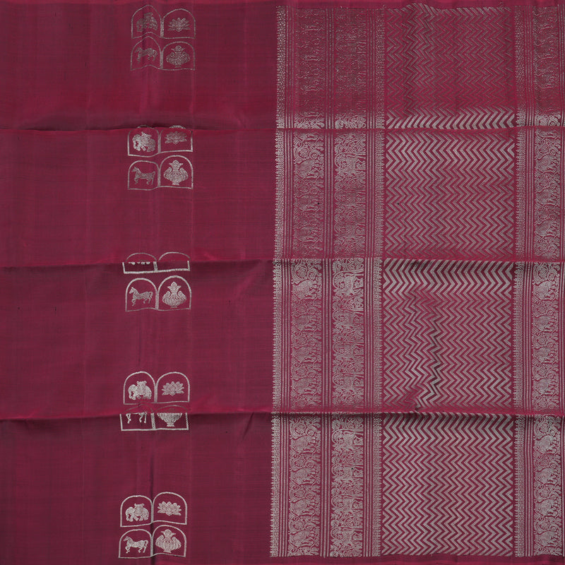 Hayagrivas Handloom Pure Soft Silk Saree in Regal Wine Maroon KBE664G2-18