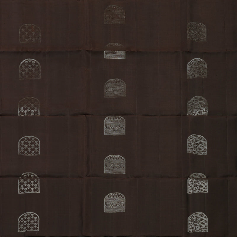 Hayagrivas Handloom Deep Brown Pure Soft Silk Saree KBE664G3-38