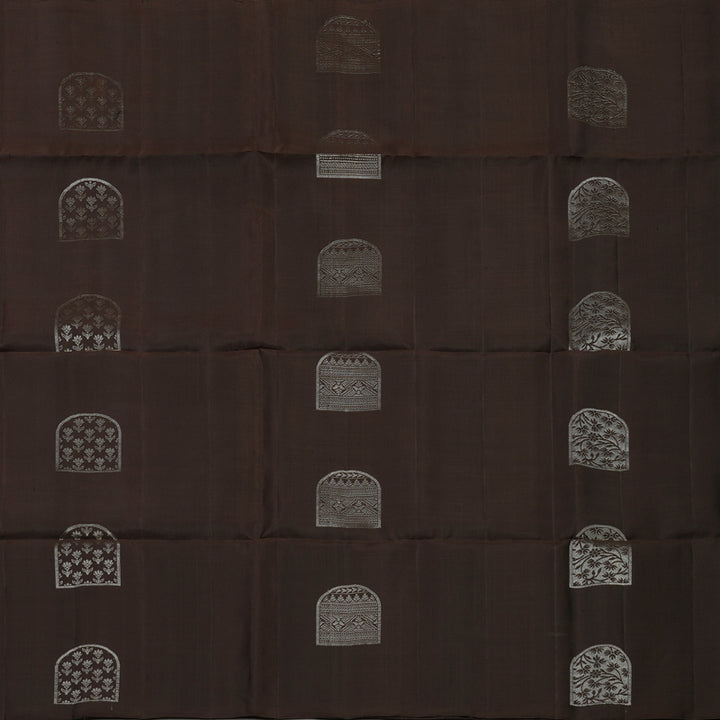 Hayagrivas Handloom Deep Brown Pure Soft Silk Saree KBE664G3-38
