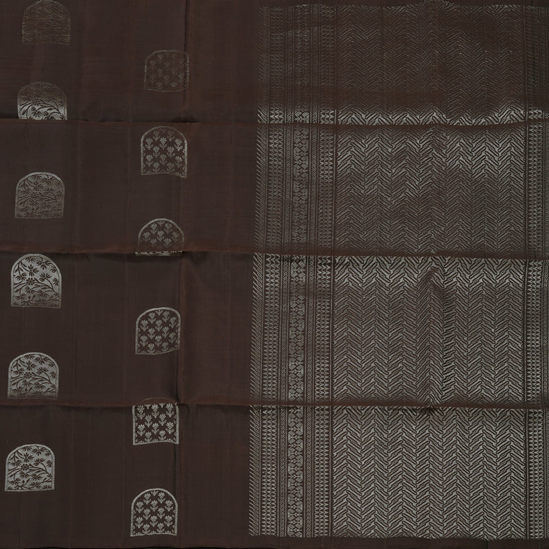 Hayagrivas Handloom Deep Brown Pure Soft Silk Saree KBE664G3-38