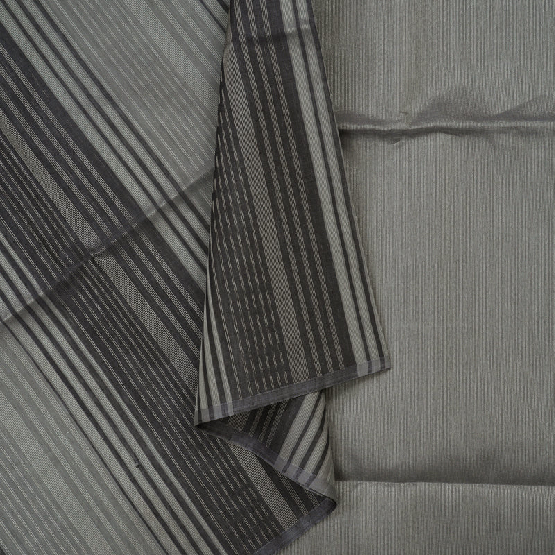Hayagrivas Handloom Dark Grey Soft Silk Saree KBE664G7-3