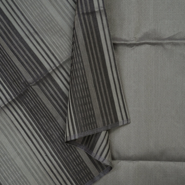 Hayagrivas Handloom Dark Grey Soft Silk Saree KBE664G7-3