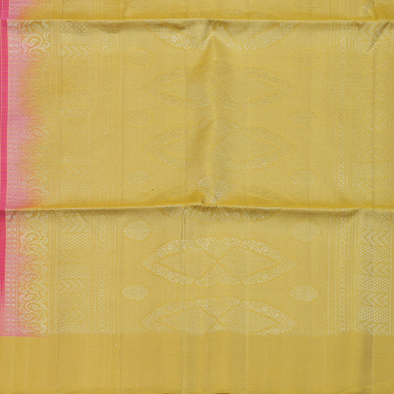 Hayagrivas Handloom Pink Soft Silk Saree with Pale Yellow Border KBE666G13-1
