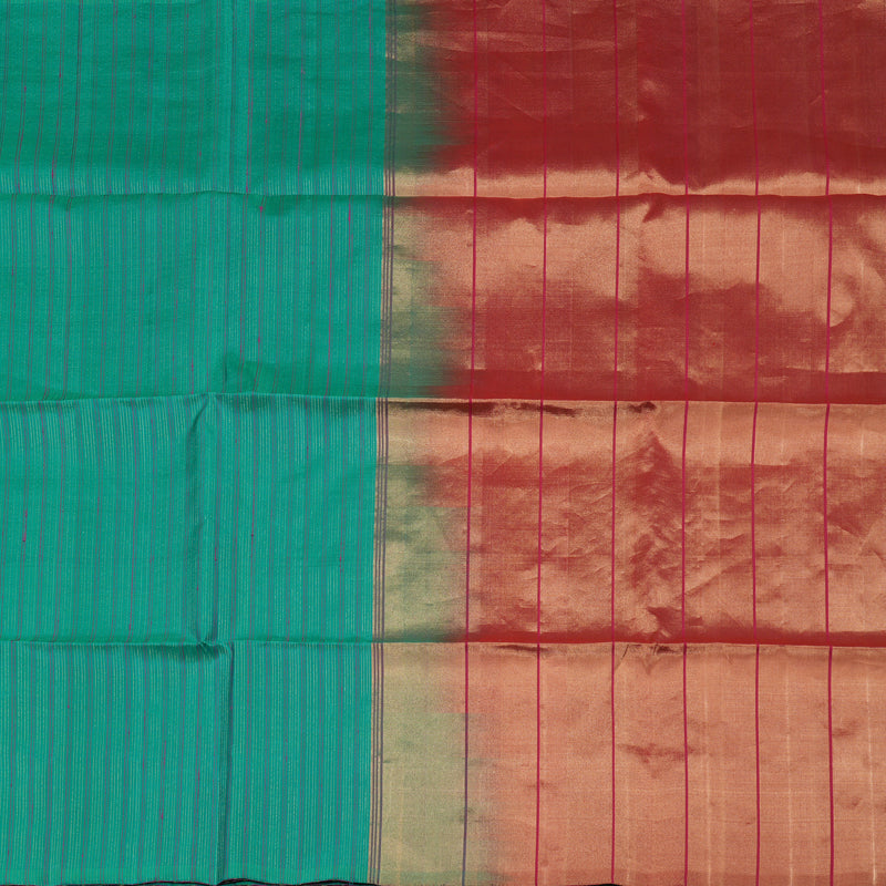 Hayagrivas Handloom Peacock Green Soft Silk Saree KBE666G19-2