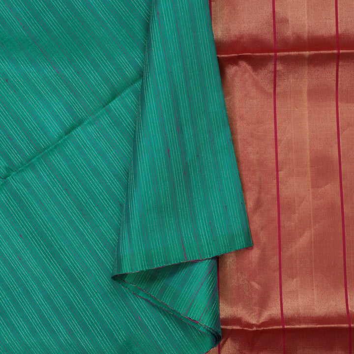Hayagrivas Handloom Peacock Green Soft Silk Saree KBE666G19-2