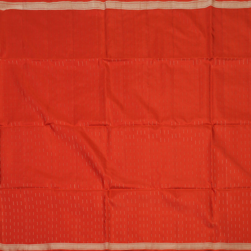 Hayagrivas Handloom Orangish Red Soft Silk Saree KBE671G7-3
