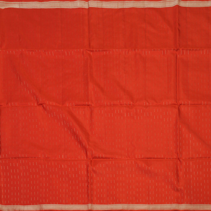 Hayagrivas Handloom Orangish Red Soft Silk Saree KBE671G7-3