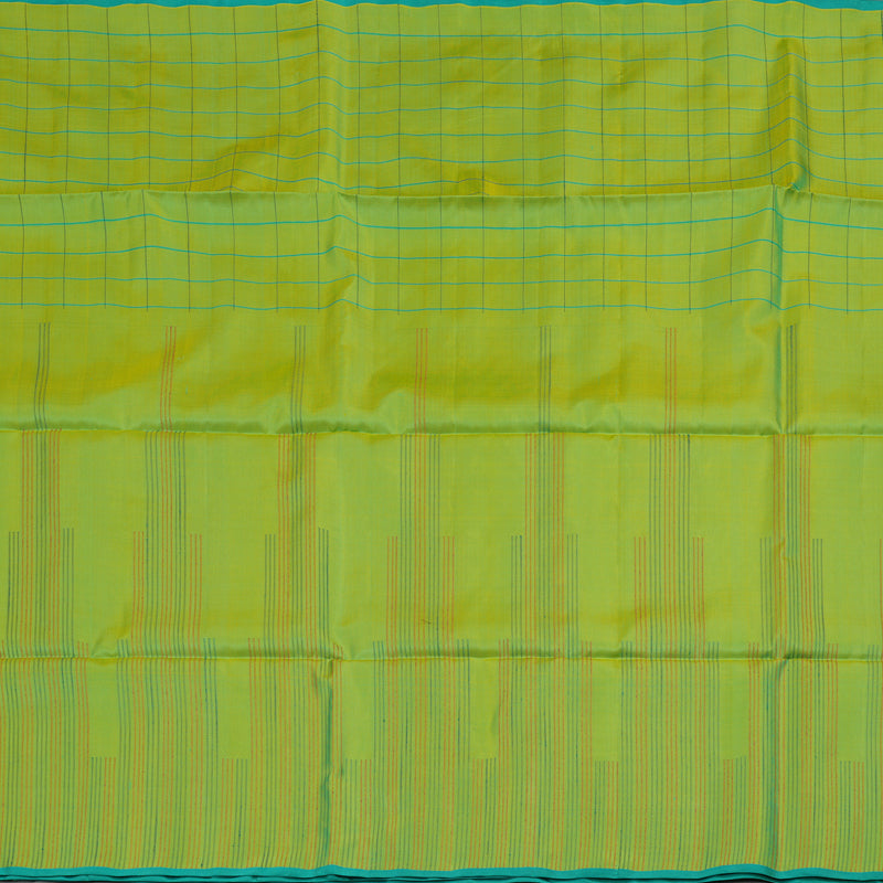Hayagrivas Handloom Fluorescent Green Pure Soft Silk Saree with KBE672G3-1