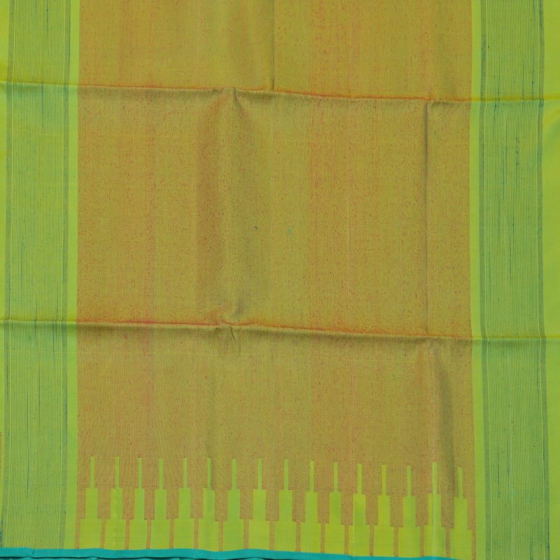 Hayagrivas Handloom Fluorescent Green Pure Soft Silk Saree with KBE672G3-1