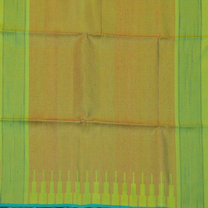 Hayagrivas Handloom Fluorescent Green Pure Soft Silk Saree with KBE672G3-1