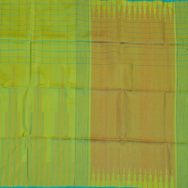 Hayagrivas Handloom Fluorescent Green Pure Soft Silk Saree with KBE672G3-1