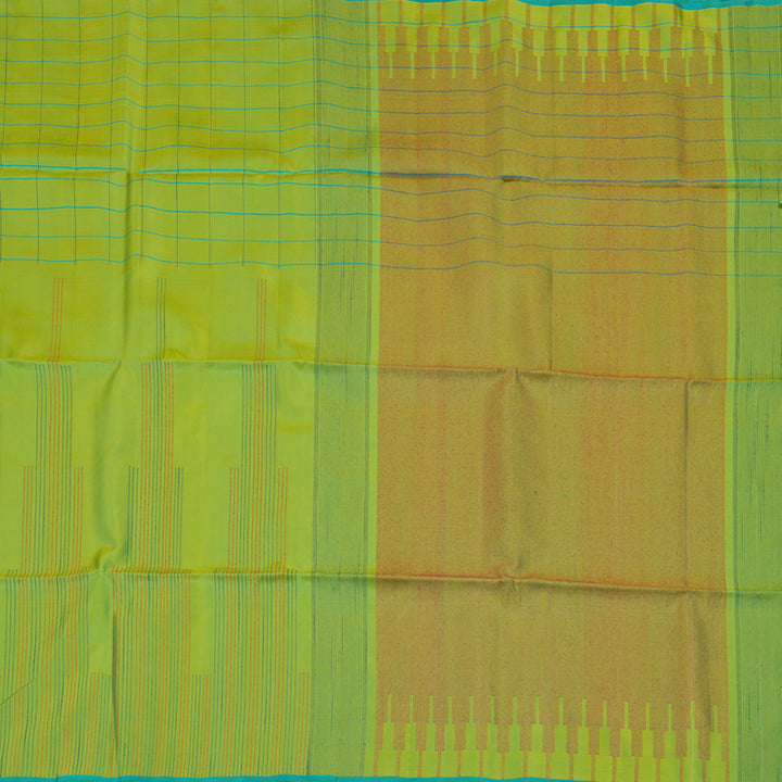 Hayagrivas Handloom Fluorescent Green Pure Soft Silk Saree with KBE672G3-1