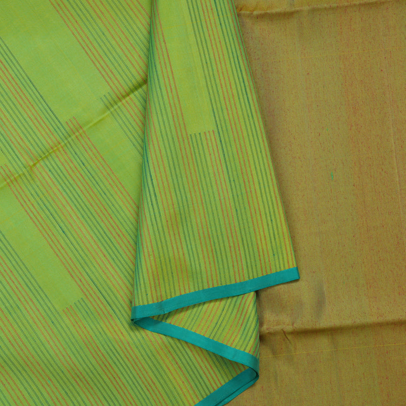 Hayagrivas Handloom Fluorescent Green Pure Soft Silk Saree with KBE672G3-1