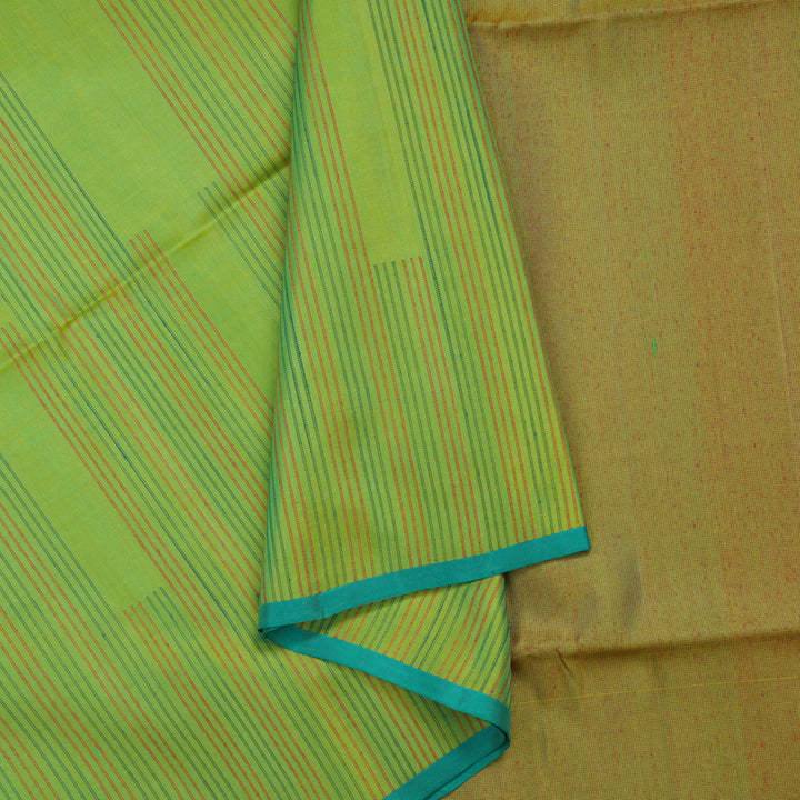 Hayagrivas Handloom Fluorescent Green Pure Soft Silk Saree with KBE672G3-1